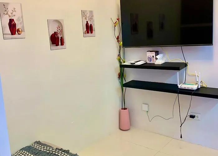 Apartment Cozy Maroon Theme And Lights View At Night *